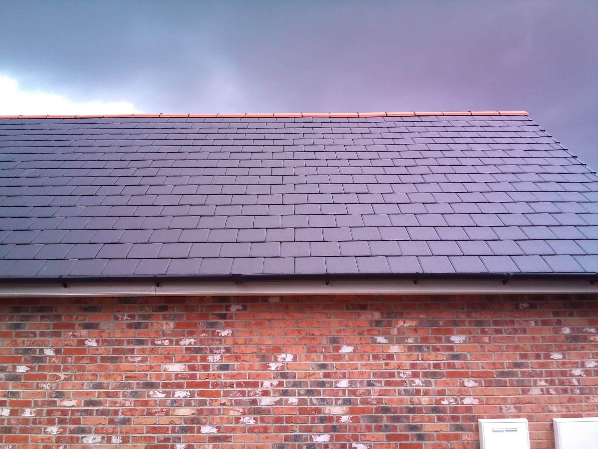 A newly installed pitched tiled roof in Leeds