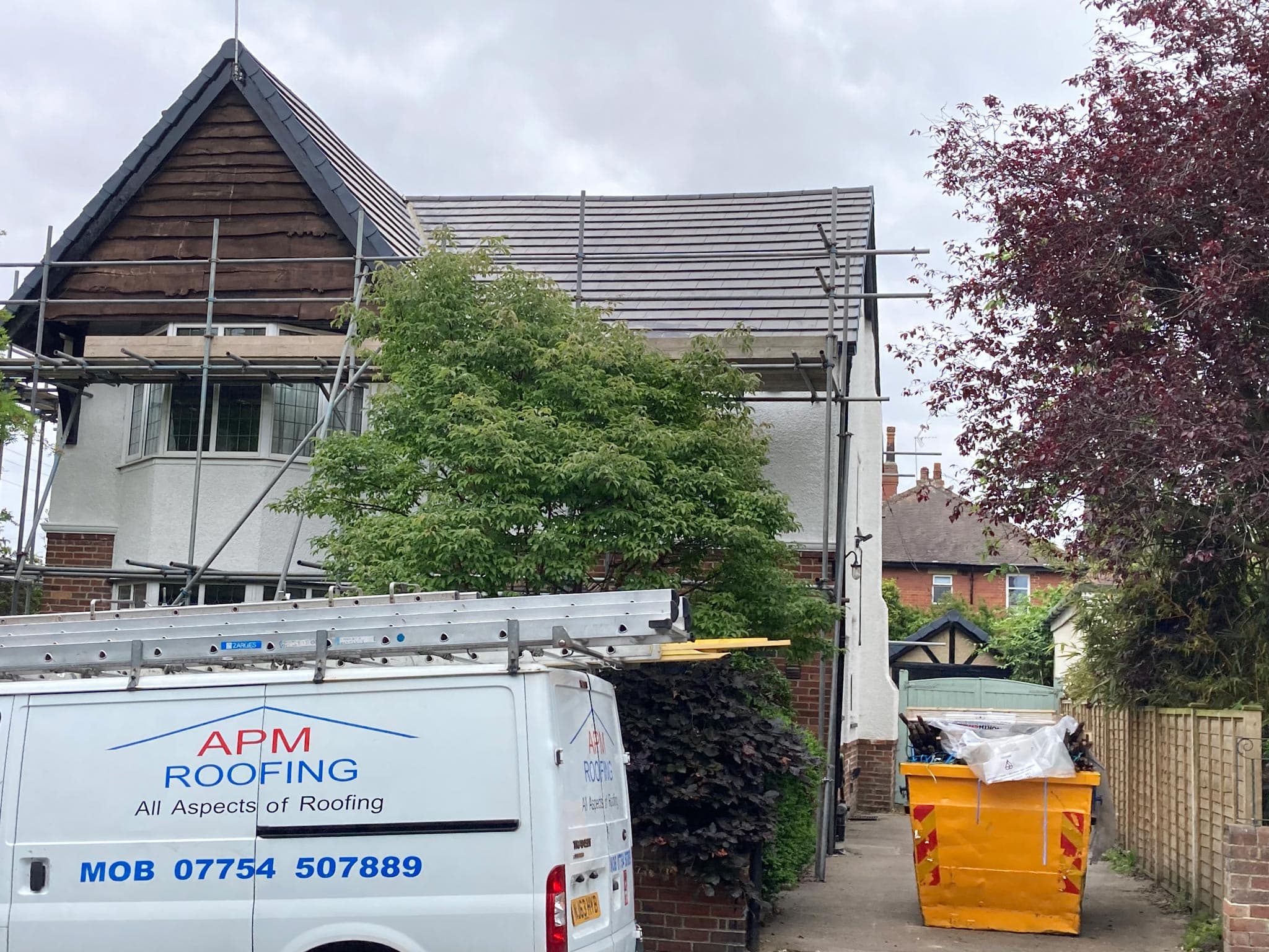 A roof being stripped and re-roofed in Leeds